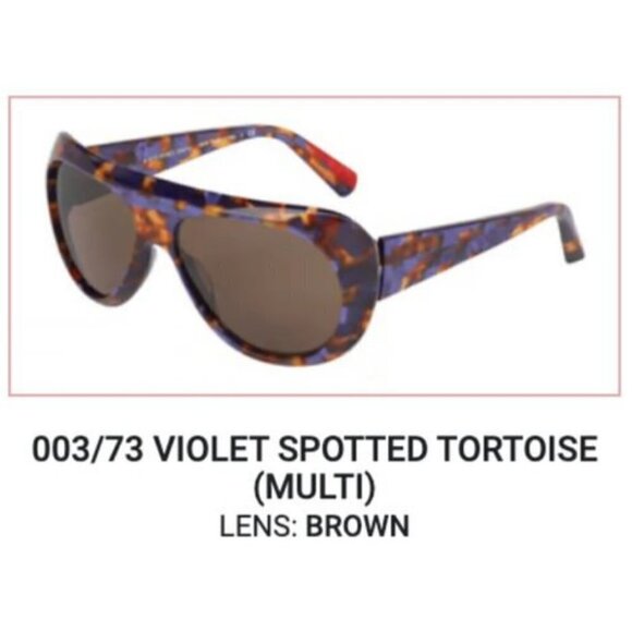 💕ALAIN MIKLI💕 Marmion Sunglasses Aviator Violet Spotted Tortoise Brown Lenses - Picture 2 of 16